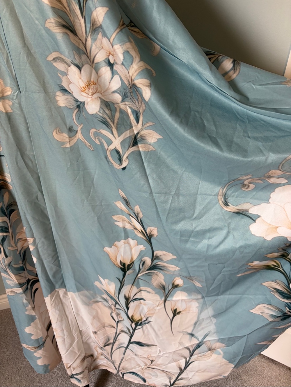 🔥🆕🔥 Bold Floral Open-Side Poncho Cape Maxi - Picture 5 of 5